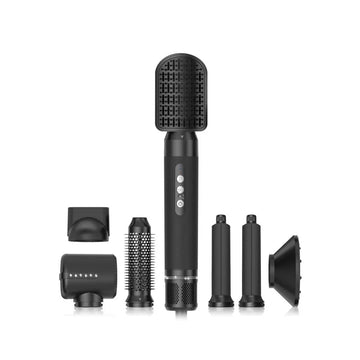 Kit Secador Modelador de Cabelo 7 em 1 - Preto e Prata - OnLike